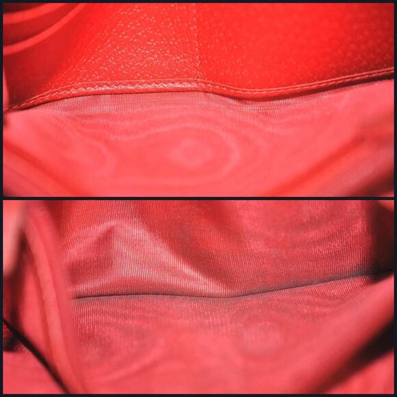 GUCCI Logo Print Long Wallet Purse Canvas Leather Red - Picture 8 of 16